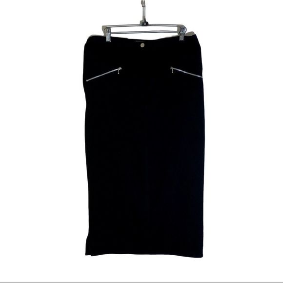 Alain Weiz Black Midi Pencil Skirt Size 12 - Picture 2 of 8